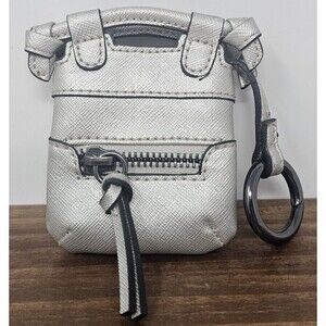 Foley & Corinna Silver Leather Tiny Disco City Satchel Handbag Charm Coin Purse